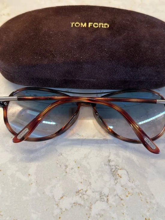 Tom Ford Ramone TF149 52F Aviator Sunglasses Tortoise Brown Gradient Italy Luxur - Picture 3 of 8